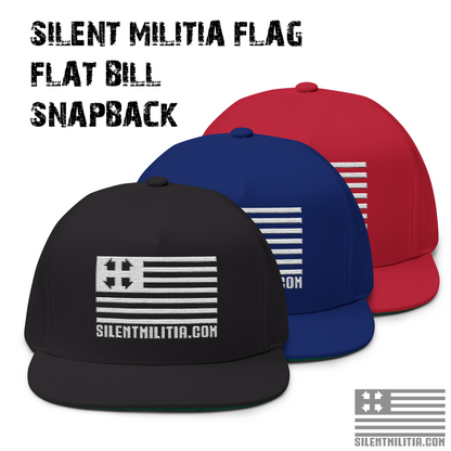 Silent Militia Flag Flat Bill Cap Snapback