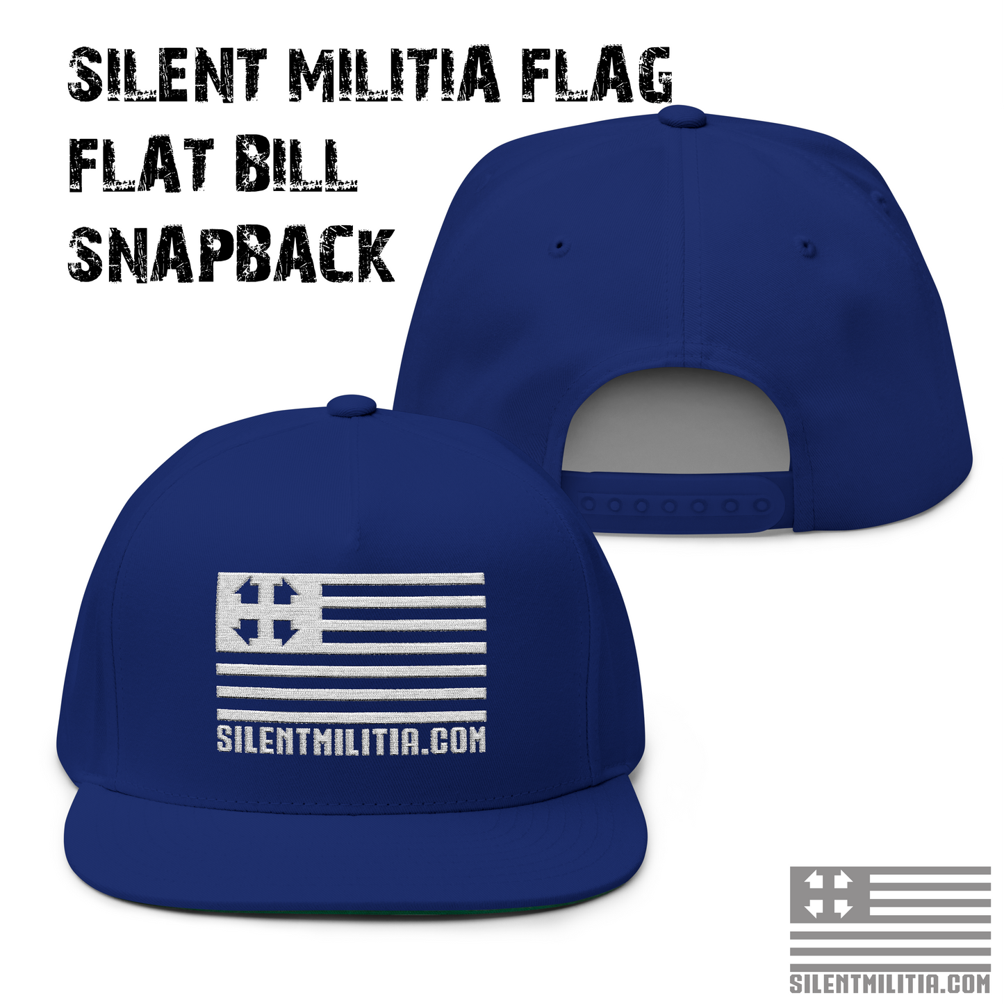 Silent Militia Flag Flat Bill Cap Snapback