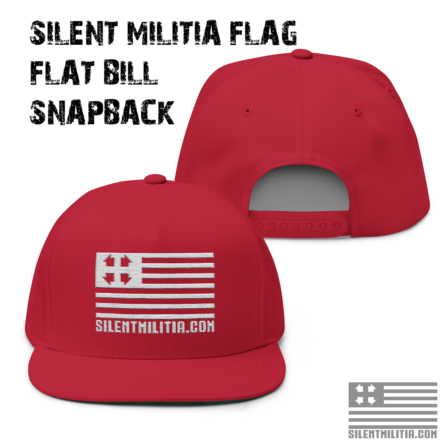 Silent Militia Flag Flat Bill Cap Snapback