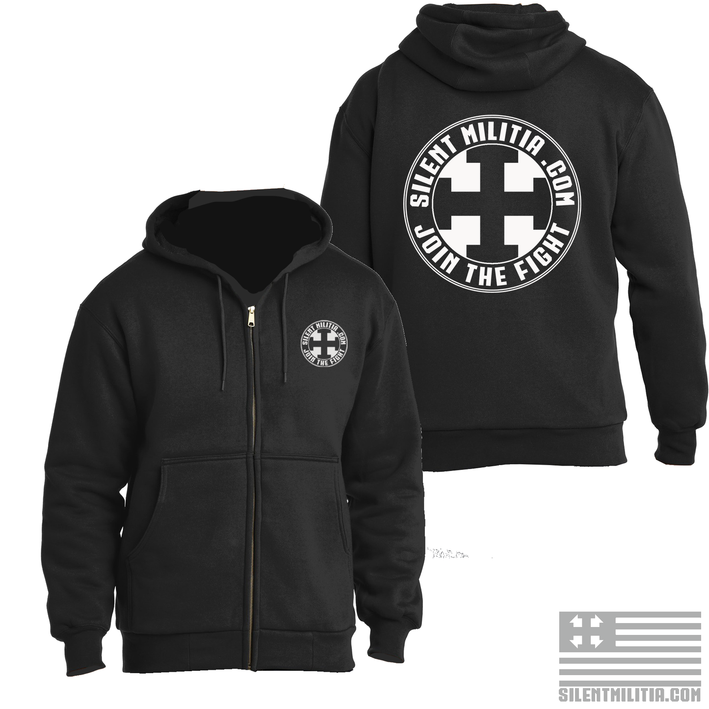 Silent Militia Bullet Primer Logo Heavy Zip Up Hoodie