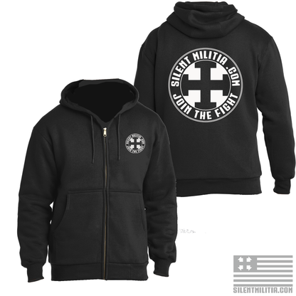 Silent Militia Bullet Primer Logo Heavy Zip Up Hoodie