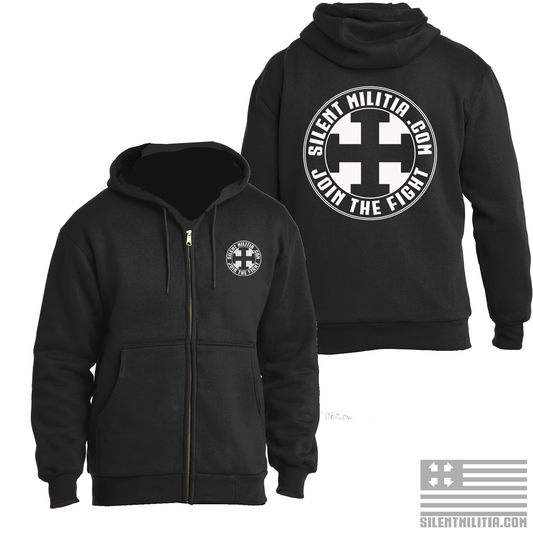 Silent Militia Bullet Primer Logo Heavy Zip Up Hoodie