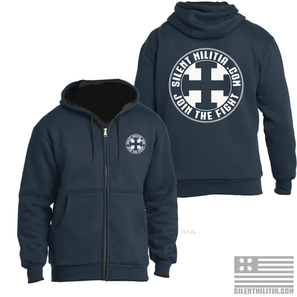 Silent Militia Bullet Primer Logo Heavy Zip Up Hoodie